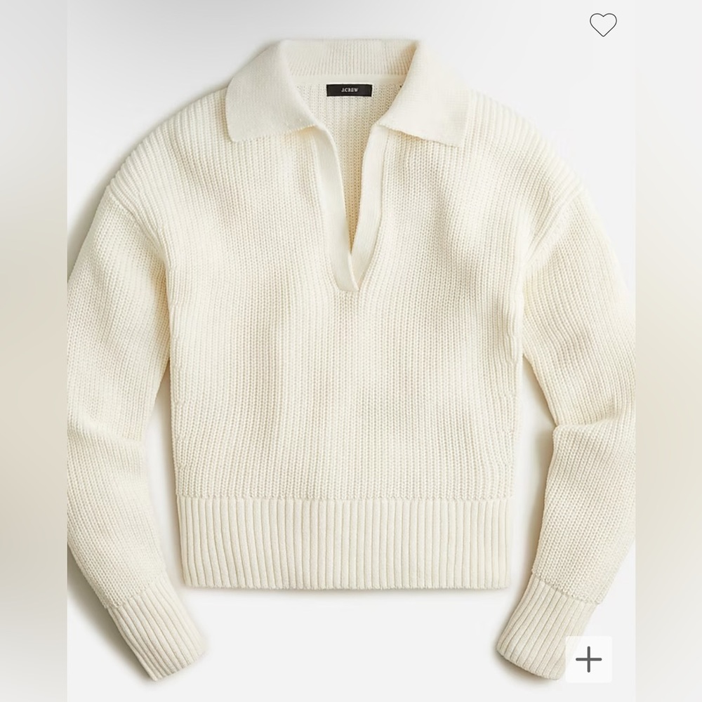 Never Worn, J. Crew Collared Cotton Beach Polo Sweater V Neck, Small